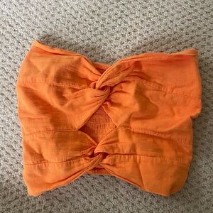 Orange Twist Tie Tube Top